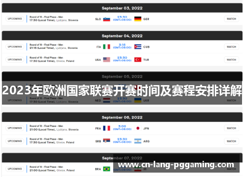 2023年欧洲国家联赛开赛时间及赛程安排详解